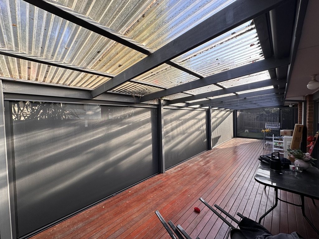 Outdoor blinds for a Keysborough alfresco deck